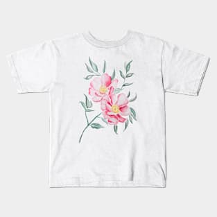 Spring Watercolor Peonies Kids T-Shirt